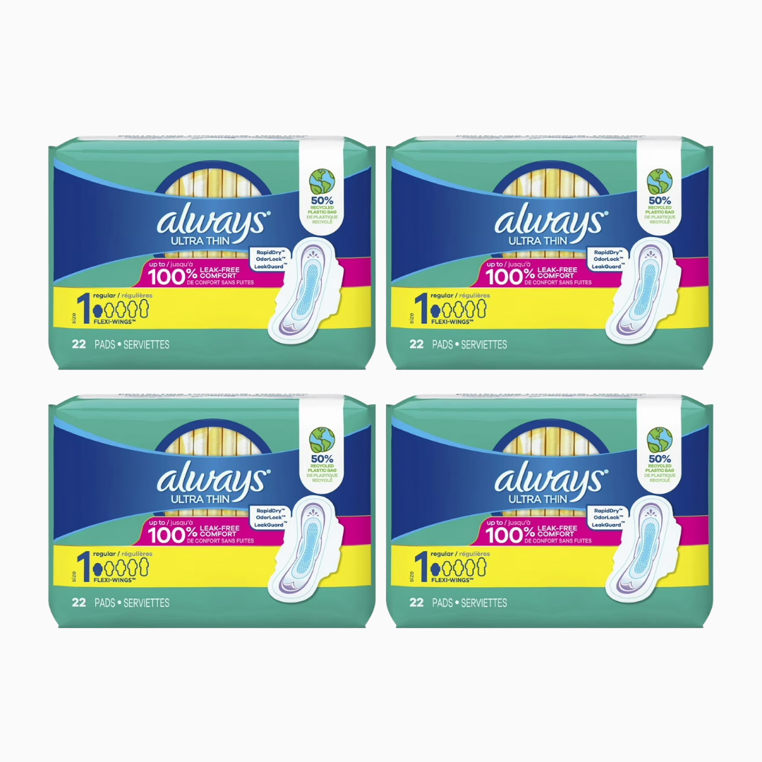 Always Ultra Thin Pads with Wings 4 Pack