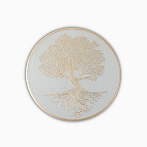 Round Pressed Metallic PVC Place Mats - Set of 4