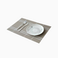 Brown White | Washable Vinyl Woven Table Mats - Set of 4