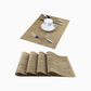 Golden | Woven Textured Vinyl Placemats - Set of 4