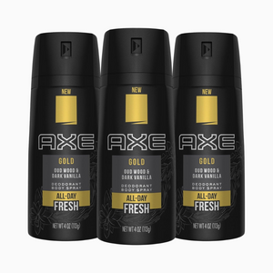 AXE Gold Body Spray – 48H Oud Wood & Dark Vanilla Scent (150ml)