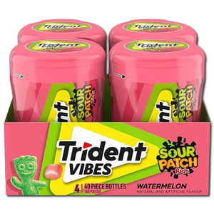 Trident Vibes Sour Patch Sugar Free Gum (Pack of 4)