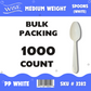 Wise PP Medium Weight White Bulk Packing Spoons – 1000 Count
