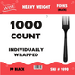 Wise PP Heavy Weight Black Individually Wrapped Forks – 1000 Count