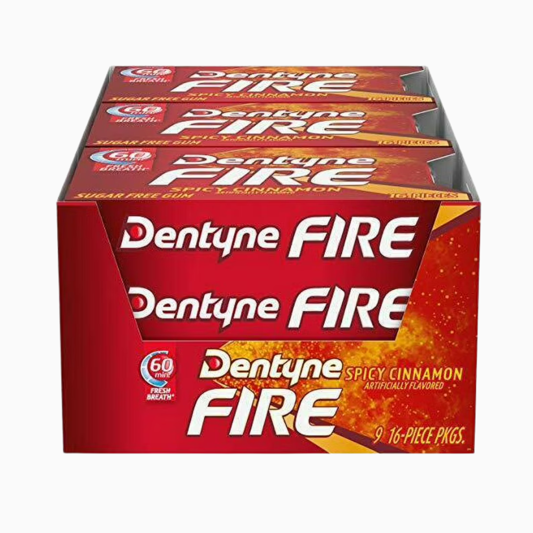 Dentyne Ice Fire Gum Sugar Free Pack of 9