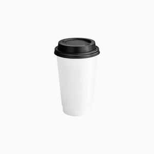 Wise Double Wall Paper Cups with Lids – 16 oz