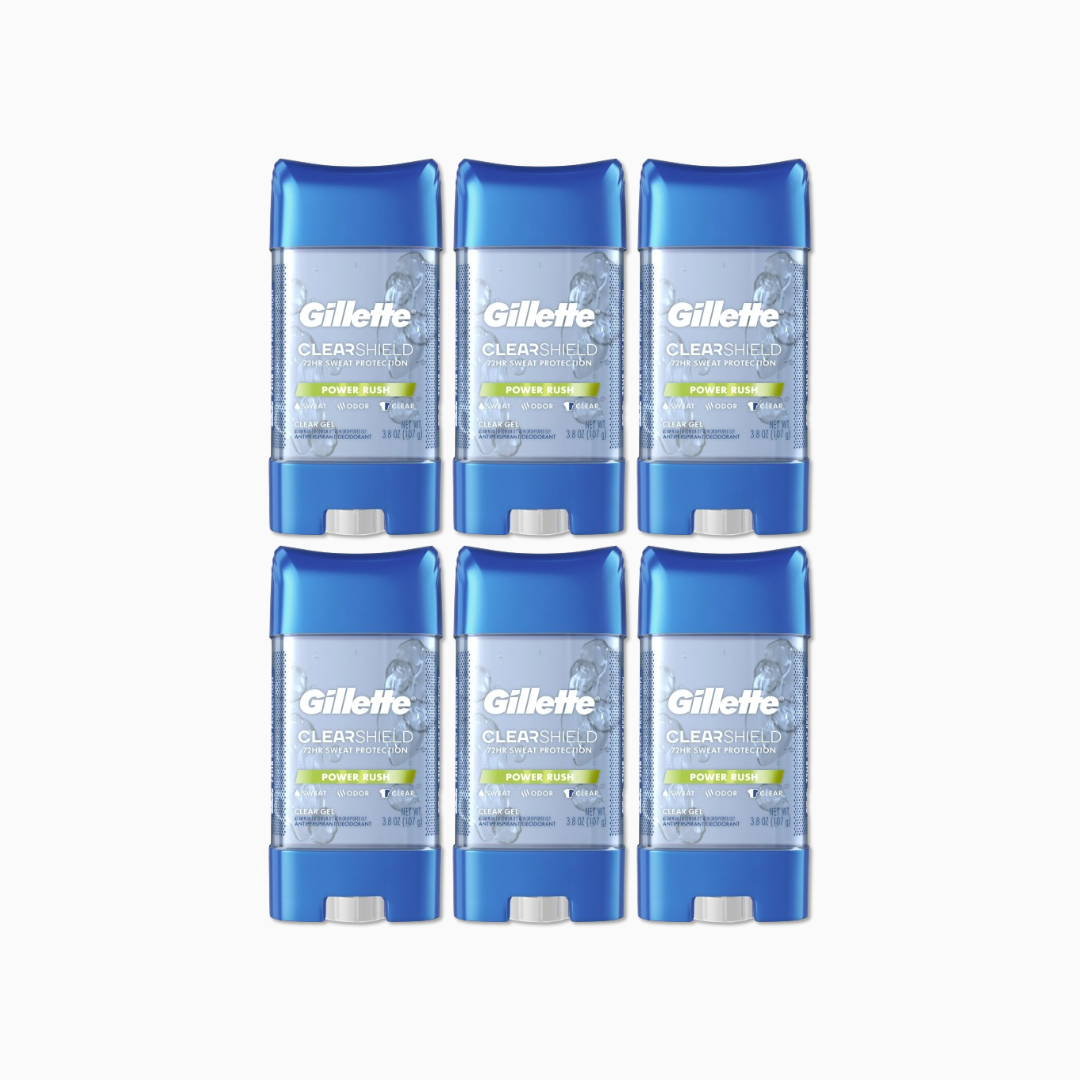 Gillette Power Rush Deodorant Gel for Men - 70ML 6 Pack
