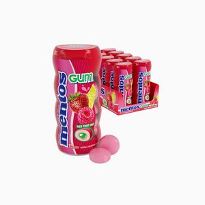 Mentos Sugar Free Gum Red Fruit Lime Flavor Pack of 10