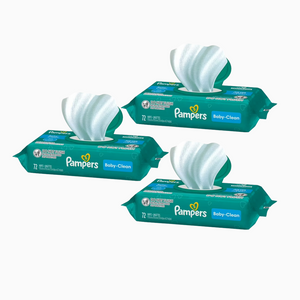 Pampers baby Clean Wipes 72 Count - 3 Pack