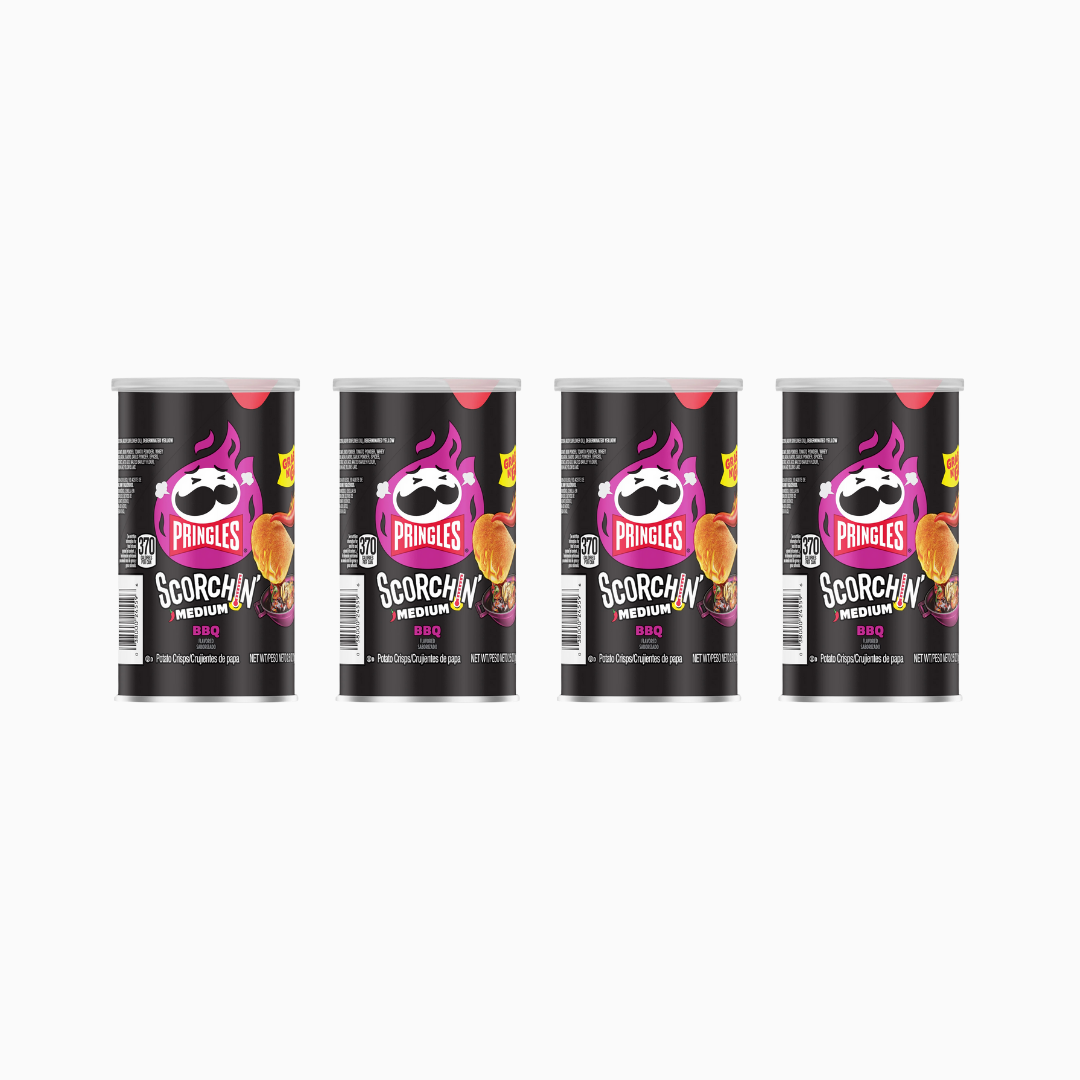 Pringles Scorchin BBQ Crisps 2.3 oz 4 Pack