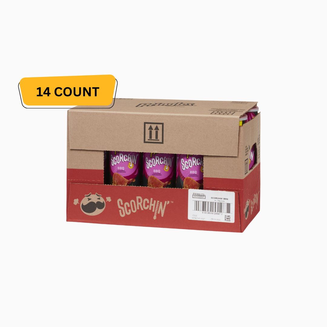 Pringles Scorchin BBQ Crisps 5.5 oz 14 Pack