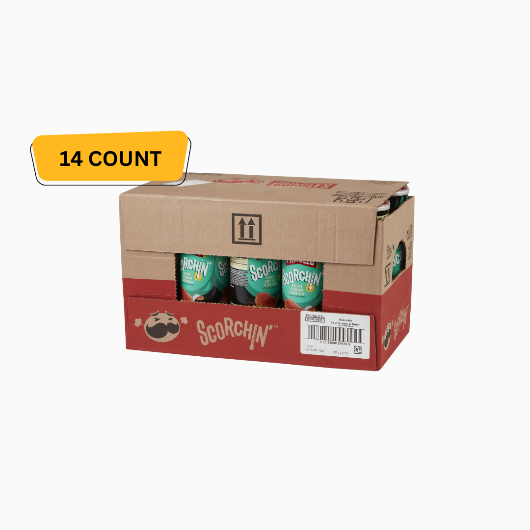 Pringles Scorchin Sour Cream & Onion Crisps 5.5 oz 12 Pack