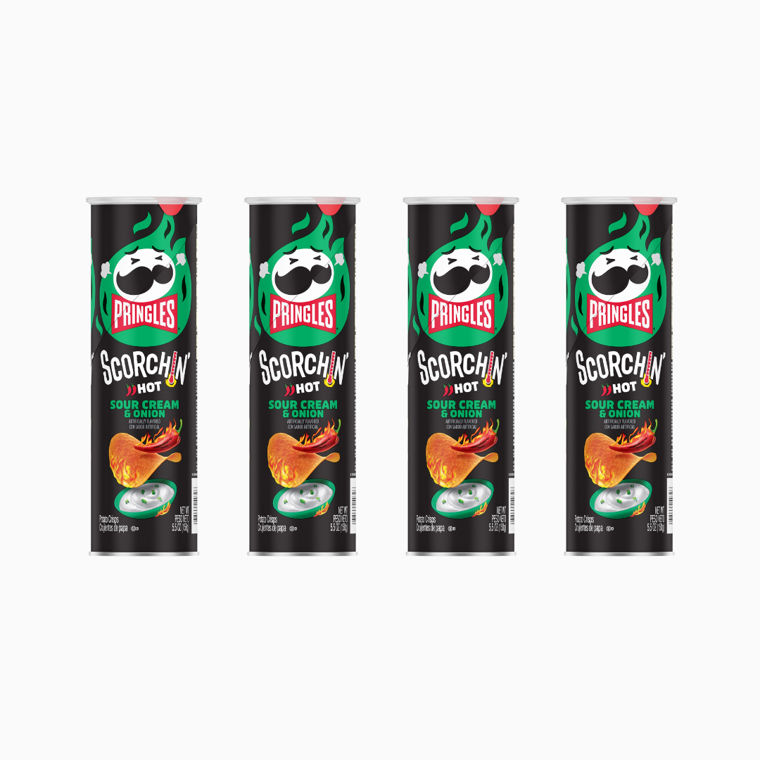 Pringles Scorchin Sour Cream & Onion Crisps 5.5 oz 4 Pack