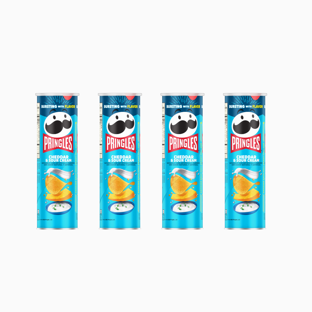 Pringles Sour Cream & Cheddar Cheese Chips 5.5 oz 4 Pack