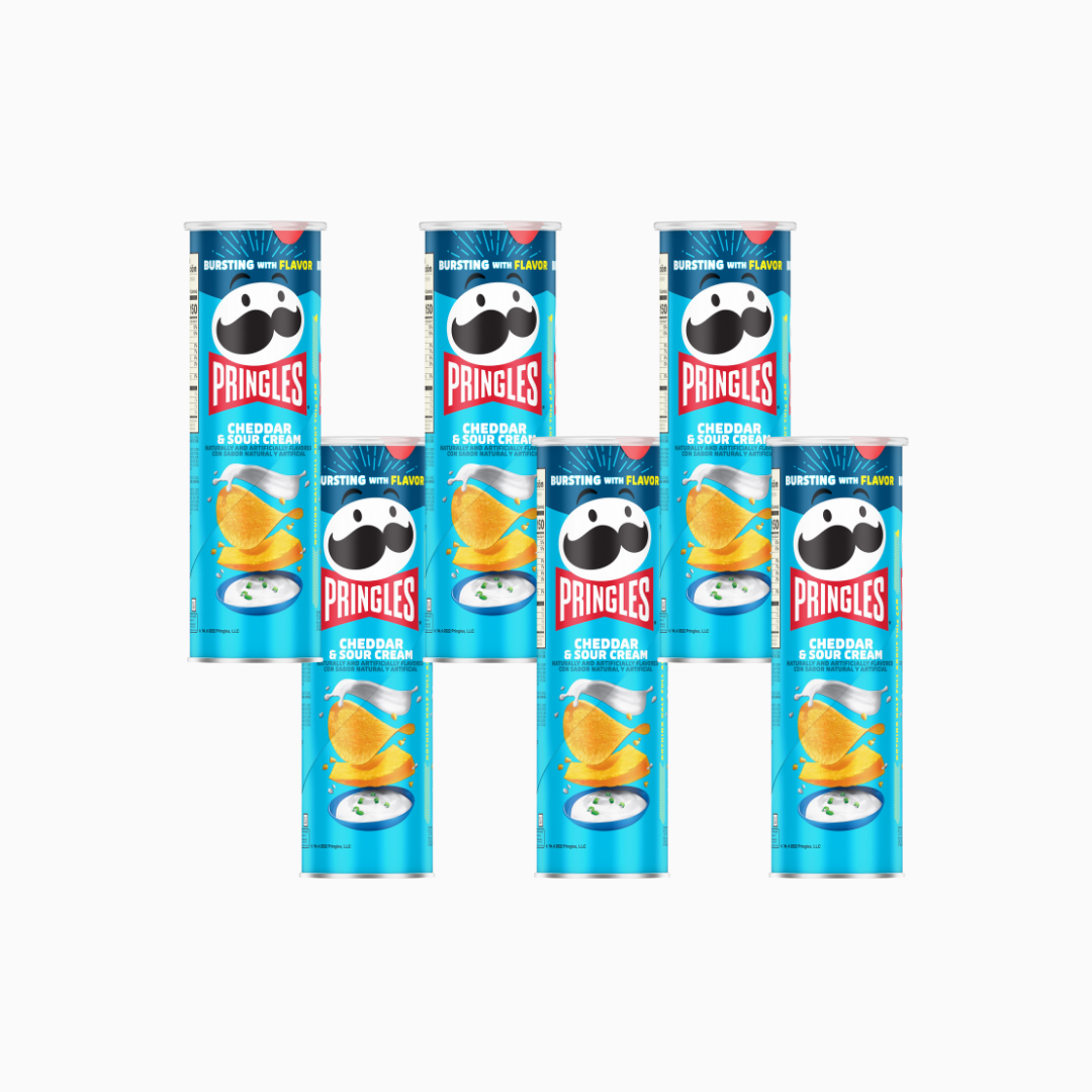 Pringles Sour Cream & Cheddar Cheese Chips 5.5 oz 6 Pack