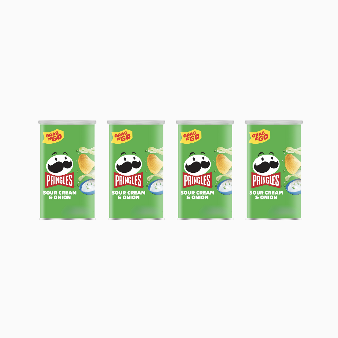 Pringles Sour Cream & Onion Crisps 2.3 oz 4 Pack
