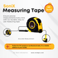 Compact retractable tape measure, perfect for carpentry, construction and DIY measurements.