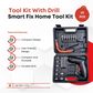 Close up of high performance cordless drill included in the tool kit. perfect for DIY and construction tasks