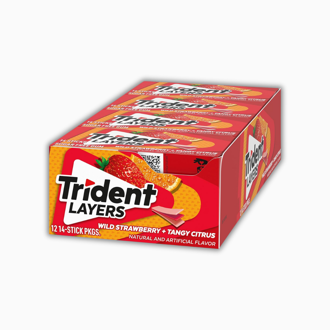 Trident Layers Gum Wild Strawberry & Tangy Citrus Flavor