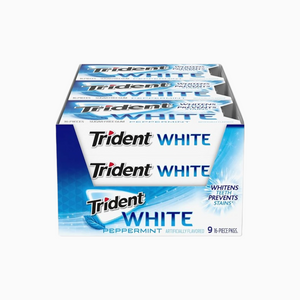Trident White Gum Peppermint Flavor Pack of 9