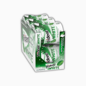 Trident White Sugar Free Gum Bottle Spearmint Flavor 6 Pack