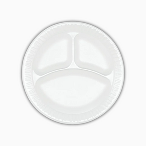 Heavy-Duty Disposable Foam Plates – 9" (3 Compartment)