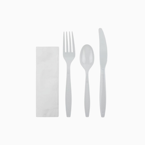 Wise 4 Pc White Cutlery (Spoon-Fork-Knife-Napkin) – 250 Sets