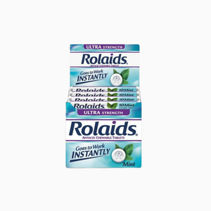 Rolaids Ultra Strength – Mint | 12 Rolls of Chewable Tablets