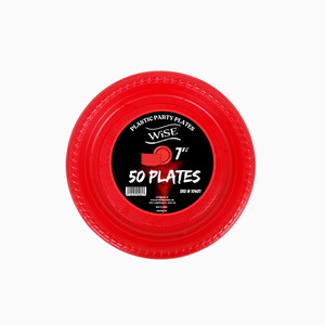 Wise Disposable Heavy Duty Red Plastic 7" - Pack of 50