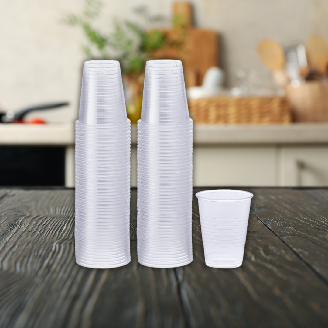 Stackable plastic beverage cups