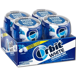 Wrigley's Orbit White Sugar Free Peppermint Gum Bottle Pack