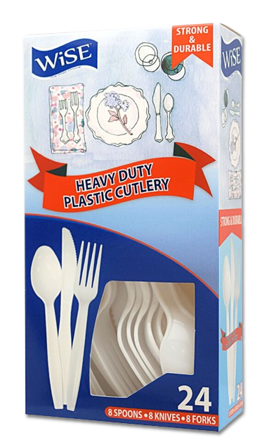 avy Duty Disposable Cutlery Sets 24 PCS