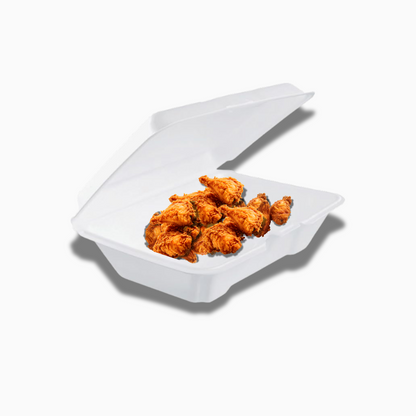 Foam Food Container – 1 Compartment, White | Hoagie Medium