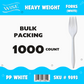 Wise PP Medium Weight White Bulk Packing Forks – 1000 Count