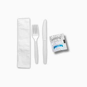 Wise 5 Pc Cutlery Set (Fork-Knife-Napkin-Salt-Pepper) – 250 Sets, White