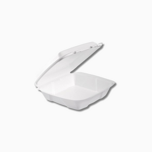 Foam Food Container – 1 Compartment, White | 7x8