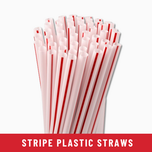 Wise Plastic Red & White Stripe Individually Wrapped Straws – 300 Count