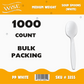 Wise PP Medium Weight White Bulk Packing Soup Spoons – 1000 Count