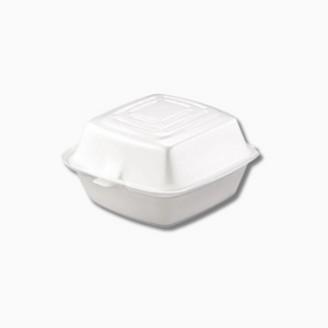 Foam Food Container – 1 Compartment, White | 6x6