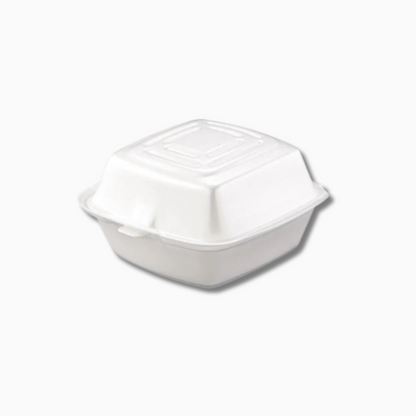 Foam Food Container – 1 Compartment, White | 6x6