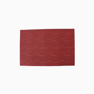 Maroon | Woven Textured Vinyl Placemats - Set of 4