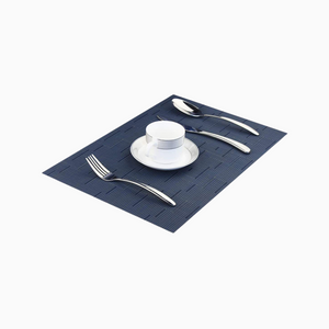 Blue | Woven Textured Vinyl Placemats - Set of 4