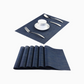 Blue | Woven Textured Vinyl Placemats - Set of 4
