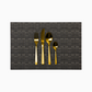 Black | Woven Textured Vinyl Placemats - Set of 4