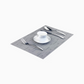 Silver | Woven Textured Vinyl Placemats - Set of 4