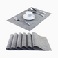 Silver | Woven Textured Vinyl Placemats - Set of 4