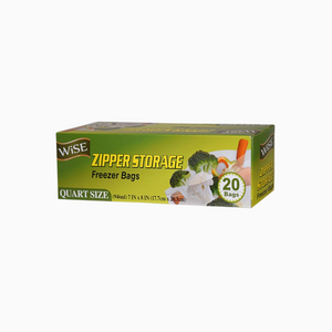 Wise Quart Size 946 ML Zip Lock Bags – 20 Bags (Pack of 2)