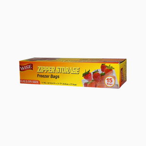 Wise 1 Gallon Zip Lock Bags – 15 Bags (Pack of 2) | Durable Resealable Storage