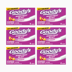 Goody's Headache Powder – Mixed Fruit Berry Blast (6 Pack, Fast Pain Relief)